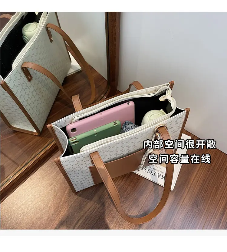 2025 New Summer Elegant Brown Tote Bag Large Capacity — feature 9
