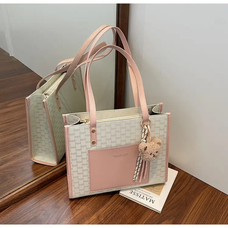 2025 New Summer Elegant Brown Tote Bag Large Capacity