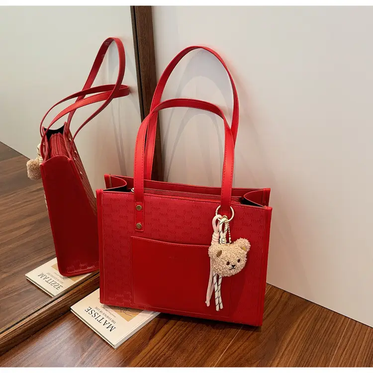 2025 New Summer Elegant Brown Tote Bag Large Capacity