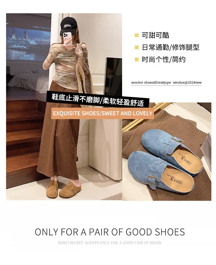 Birkenstock Shoes Wholesale Autumn Fashion Trendy Outdoor Closed-Toe Slip-On Soft Sole Comfortable Breathable Women's Shoes — feature 1