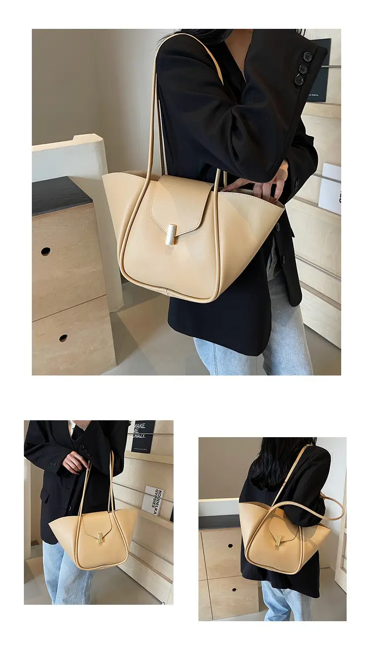 Brown Crossbody Shoulder Bag for Women with Gold Clasp — feature 13