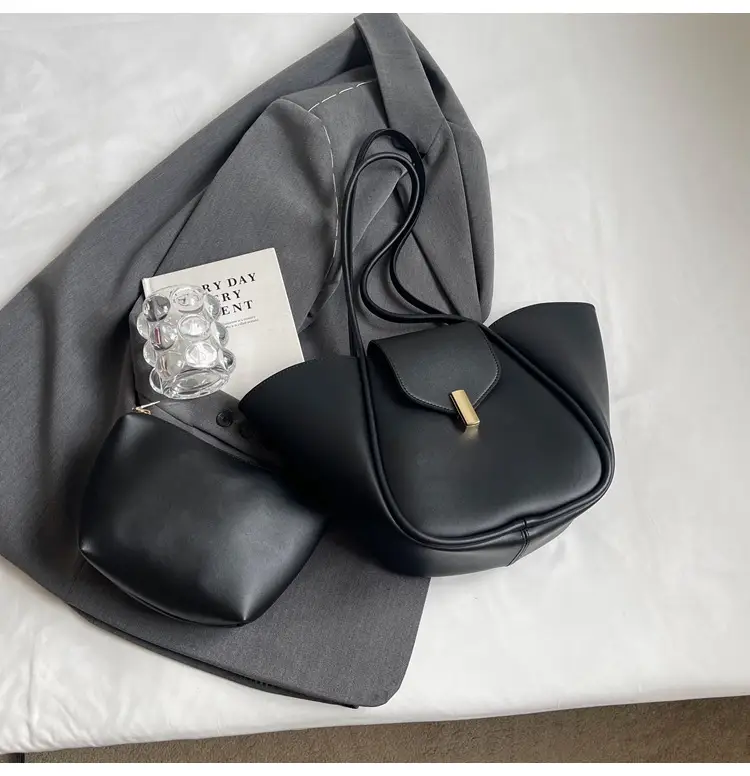 Brown Crossbody Shoulder Bag for Women with Gold Clasp — feature 21