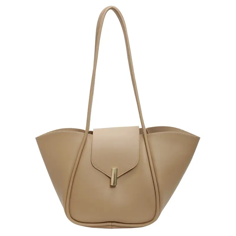 Brown Crossbody Shoulder Bag for Women with Gold Clasp - Image 2
