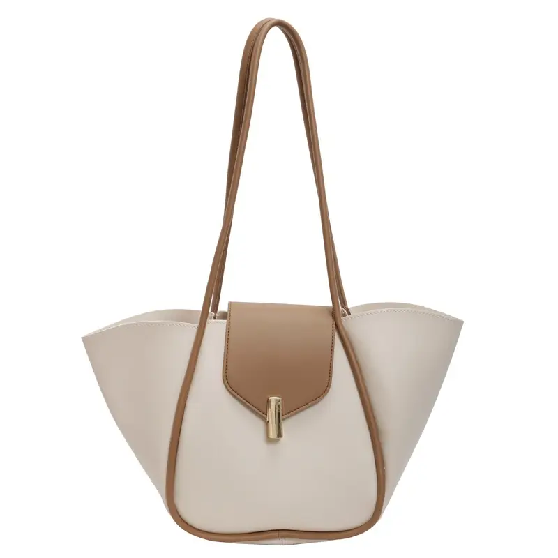 Brown Crossbody Shoulder Bag for Women with Gold Clasp - Image 5