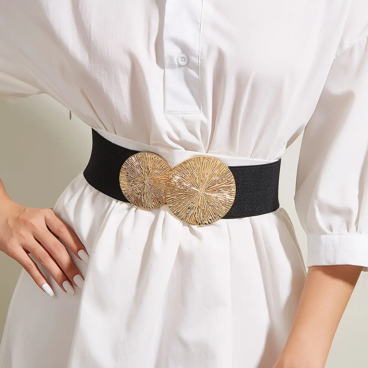 Women's Decorative Coat Belt with Glitter Circles — feature 7