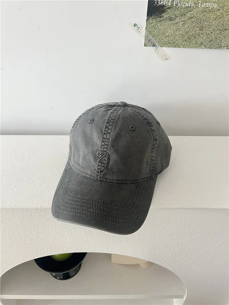 Retro Embroidered Baseball Cap for Men Beige