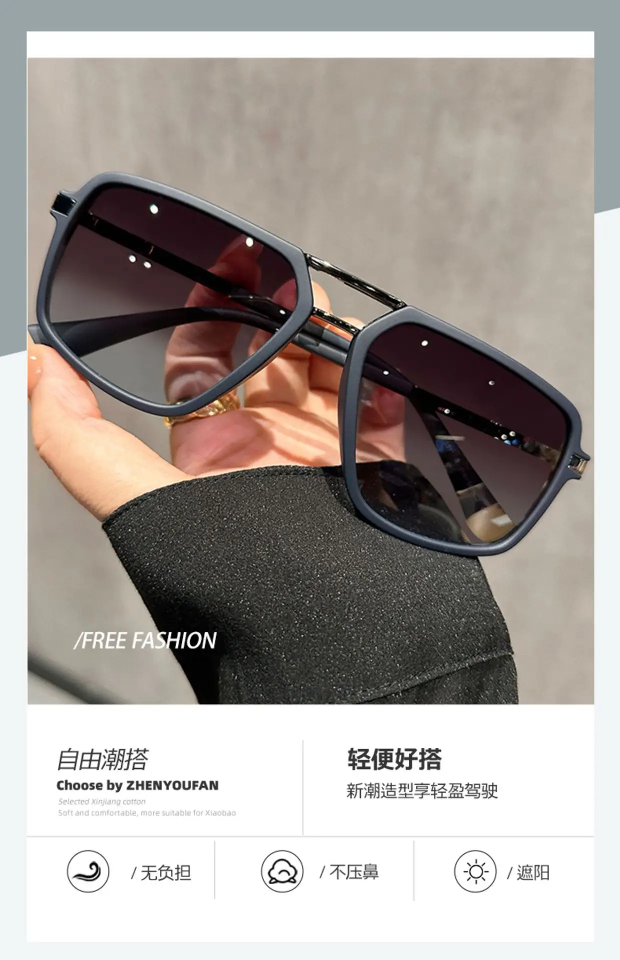 Aviator Sunglasses for Men Big Face High End Polarized — feature 1