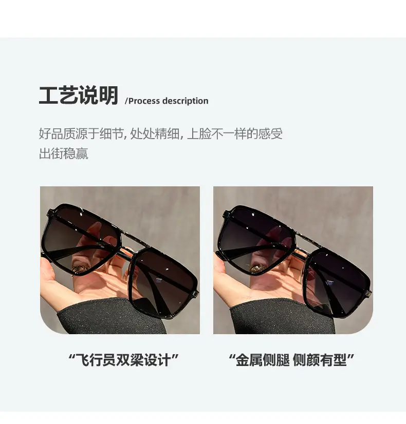 Aviator Sunglasses for Men Big Face High End Polarized — feature 3