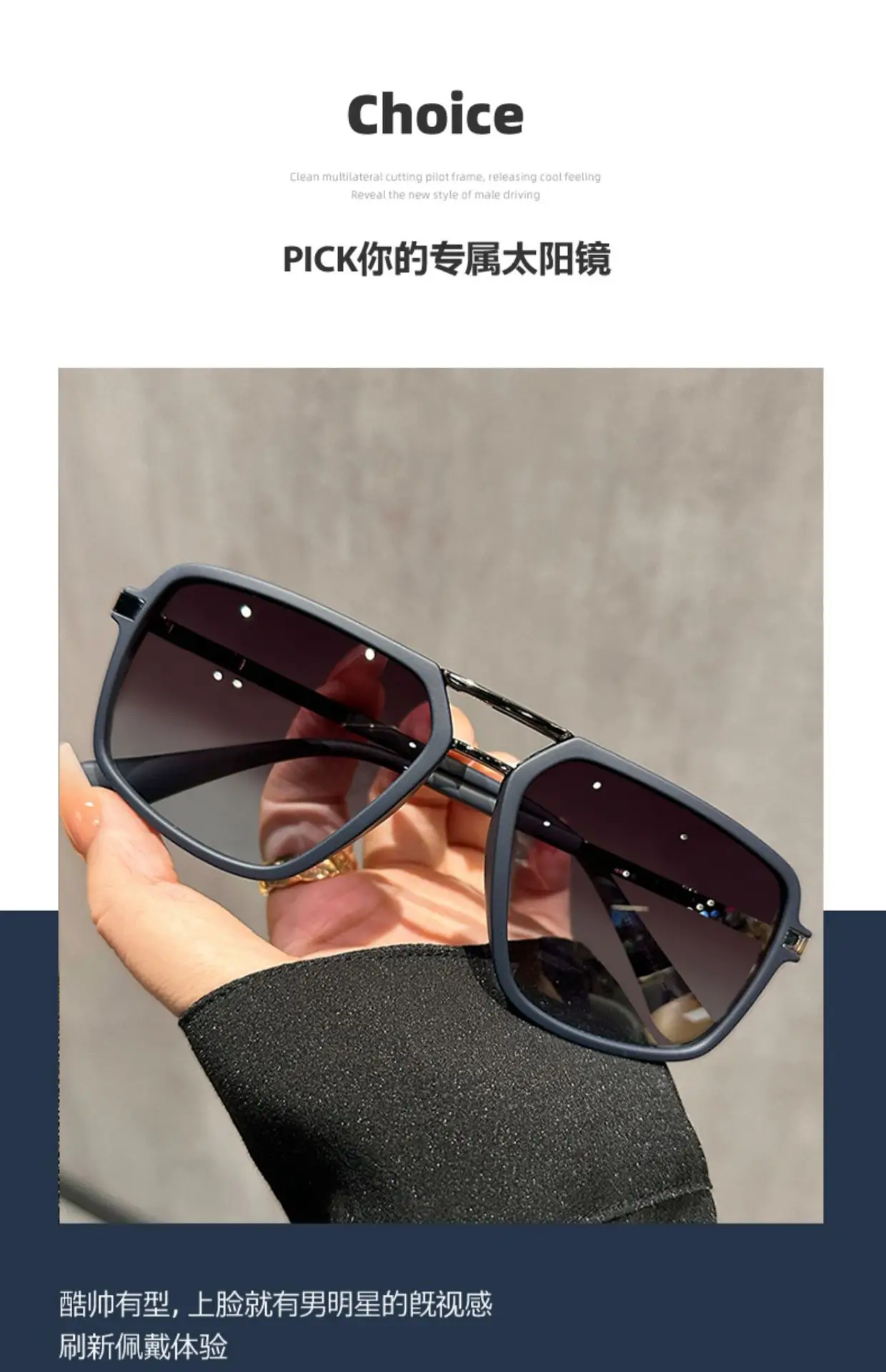 Aviator Sunglasses for Men Big Face High End Polarized — feature 4