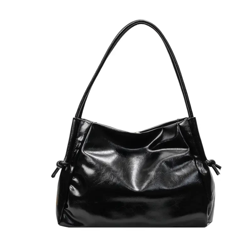 Pink Glossy Women's Large Capacity Shoulder Bag - Image 10