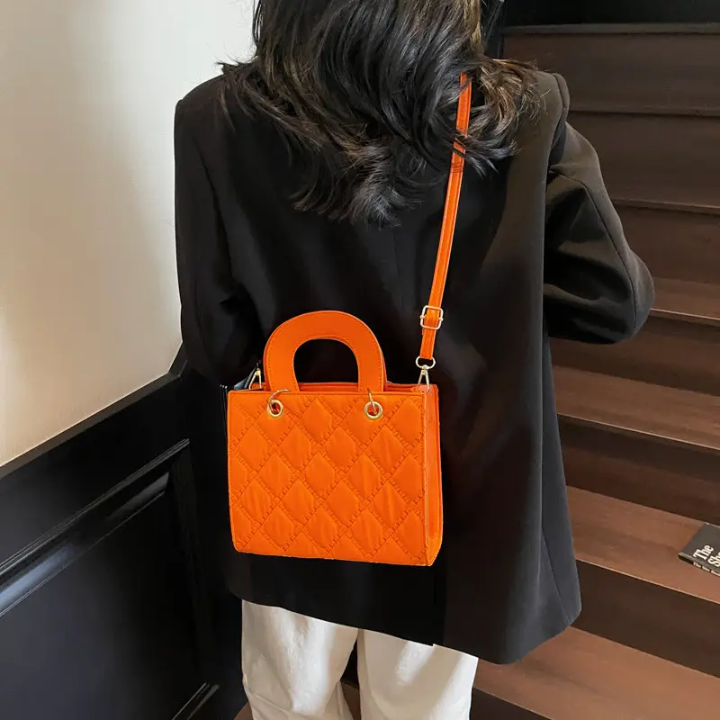 Orange Quilted Crossbody Bag for Women 2025 - Image 8