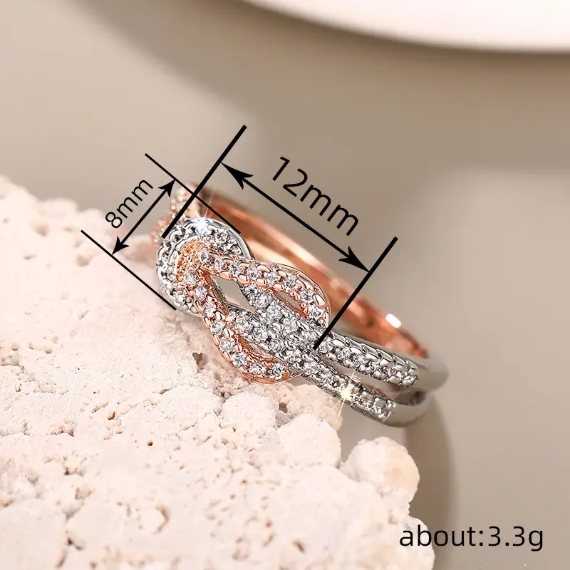 Huajie Two Color Zircon Ring for Women - Image 5