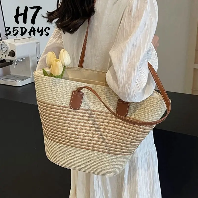 2025 Summer Straw Tote Bag Large Capacity One Shoulder - Image 18