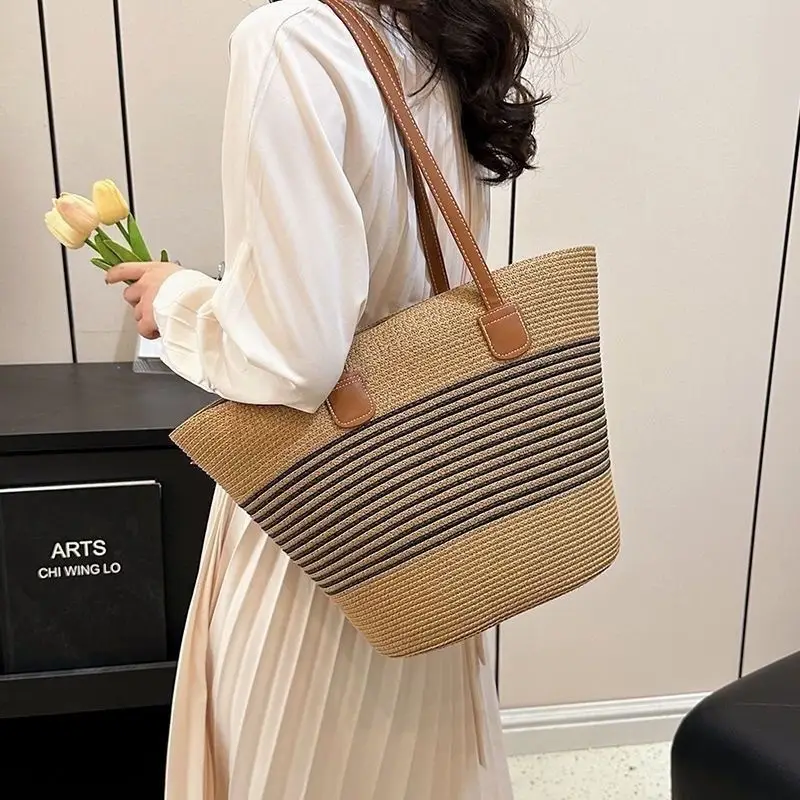 2025 Summer Straw Tote Bag Large Capacity One Shoulder - Image 20