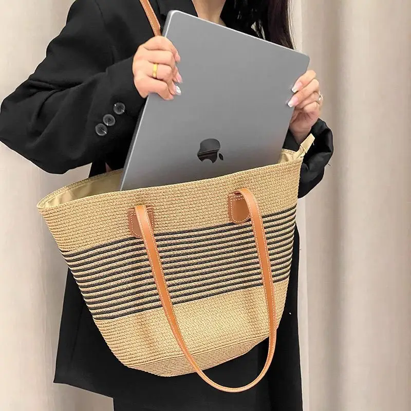 2025 Summer Straw Tote Bag Large Capacity One Shoulder - Image 21