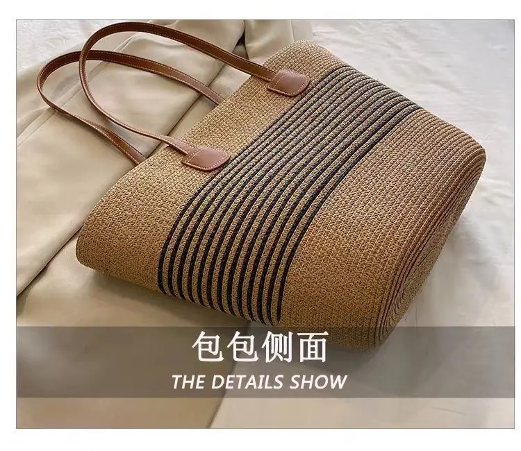 2025 Summer Straw Tote Bag Large Capacity One Shoulder — feature 5