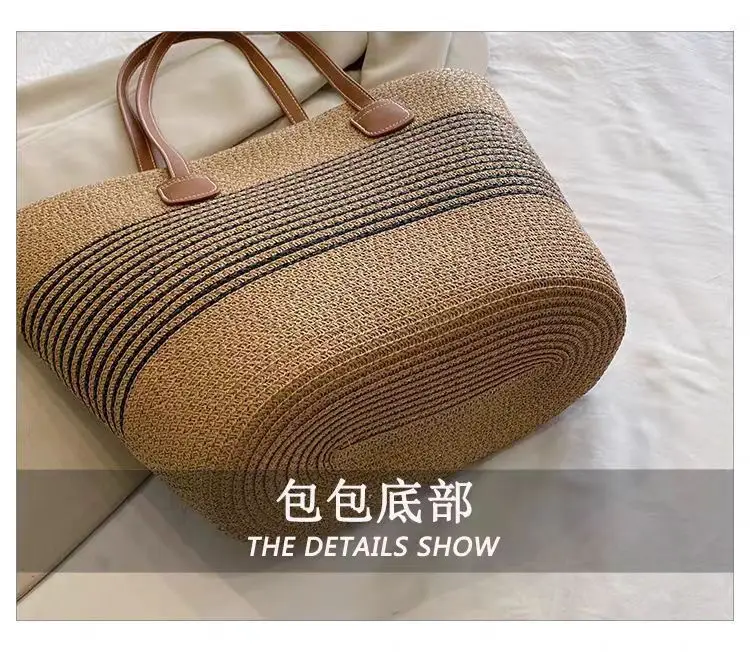 2025 Summer Straw Tote Bag Large Capacity One Shoulder — feature 7