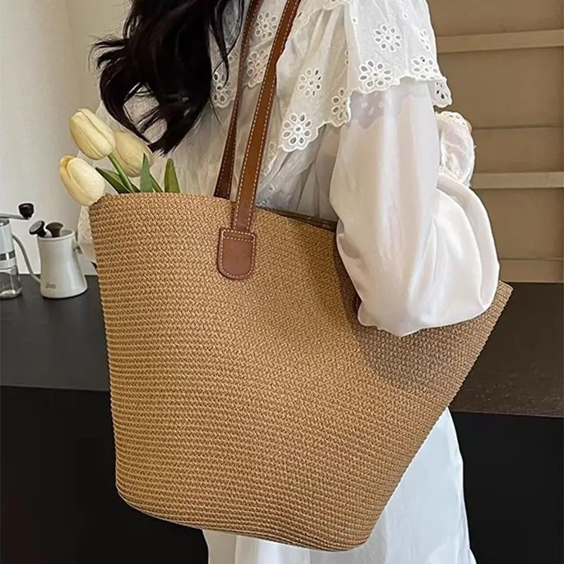 2025 Summer Straw Tote Bag Large Capacity One Shoulder - Image 12