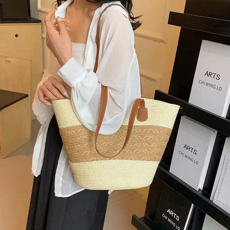 2025 Summer Straw Tote Bag Large Capacity One Shoulder - Image 15