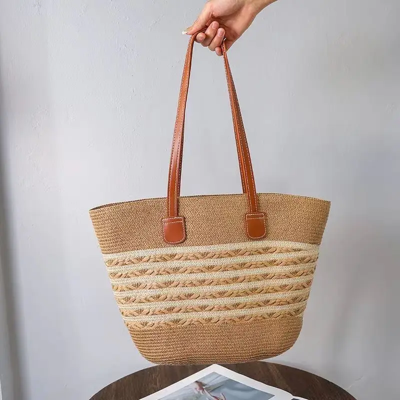 2025 Summer Straw Tote Bag Large Capacity One Shoulder - Image 16
