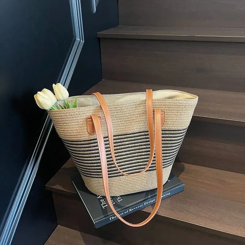 2025 Summer Straw Tote Bag Large Capacity One Shoulder - Image 4