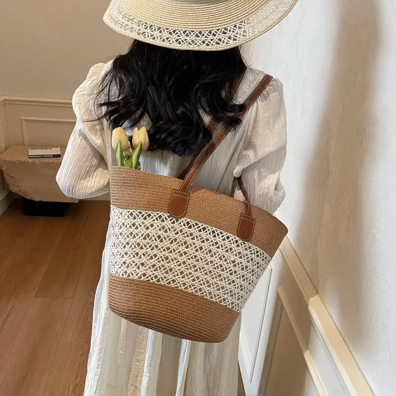 2025 Summer Straw Tote Bag Large Capacity One Shoulder - Image 7
