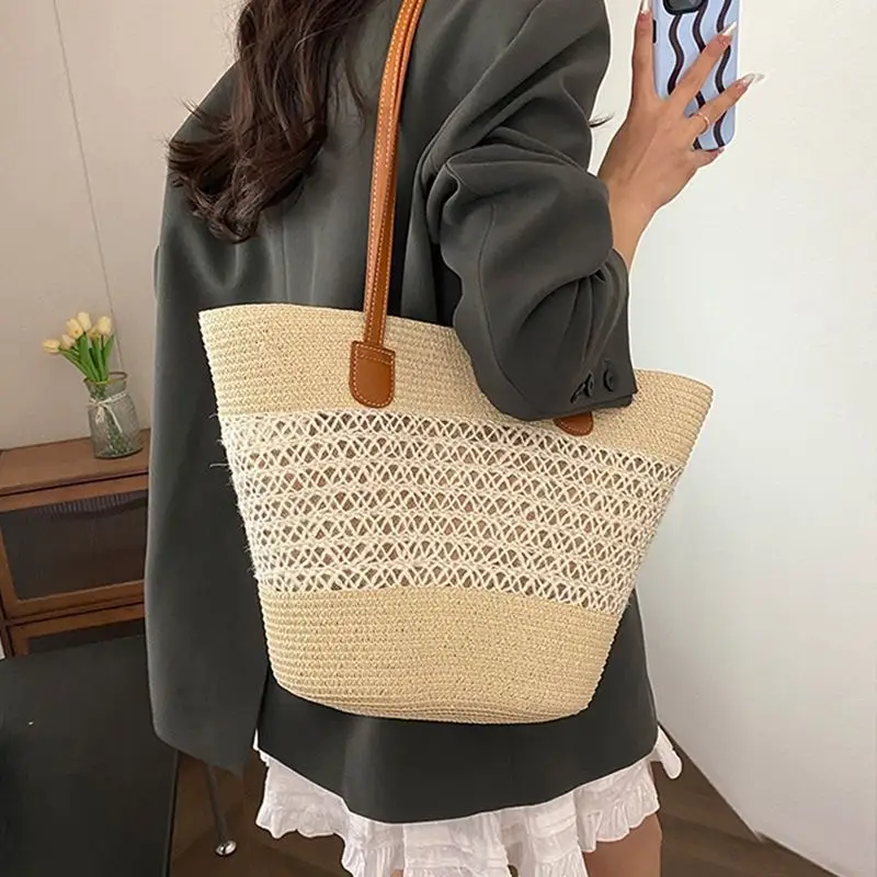 2025 Summer Straw Tote Bag Large Capacity One Shoulder - Image 8