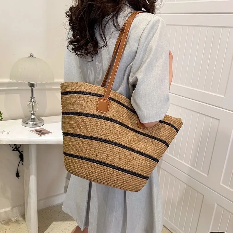 2025 Summer Straw Tote Bag Large Capacity One Shoulder - Image 9