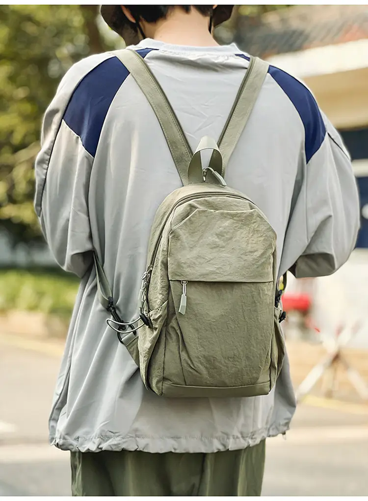 Men's New Nylon Crossbody Travel Bag Grey — feature 17