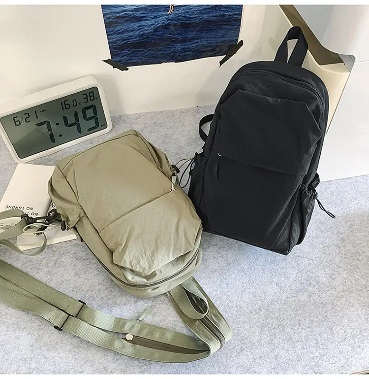 Men's New Nylon Crossbody Travel Bag Grey — feature 21