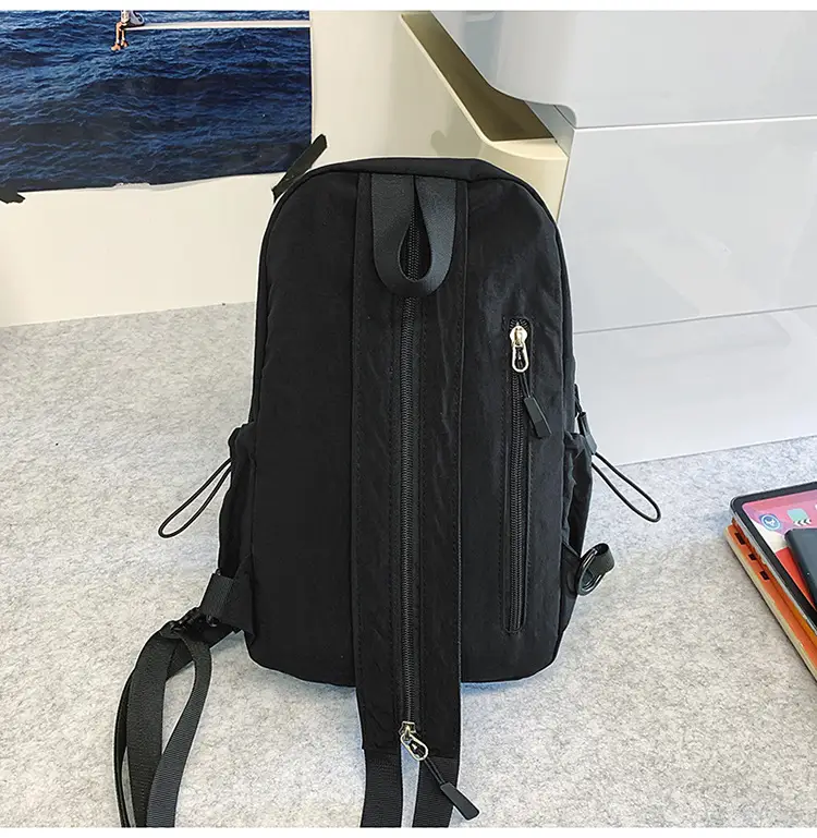 Men's New Nylon Crossbody Travel Bag Grey — feature 30