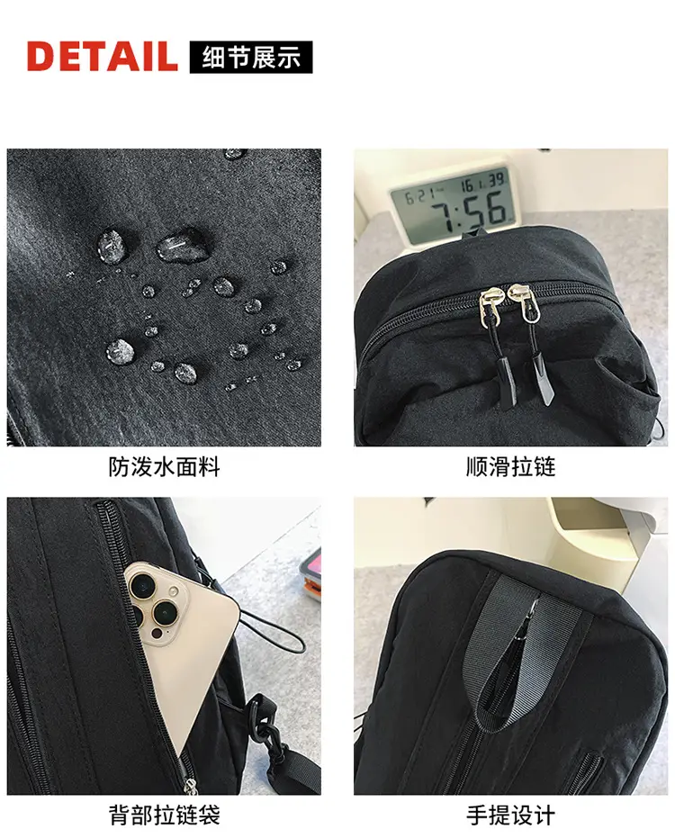 Men's New Nylon Crossbody Travel Bag Grey — feature 33