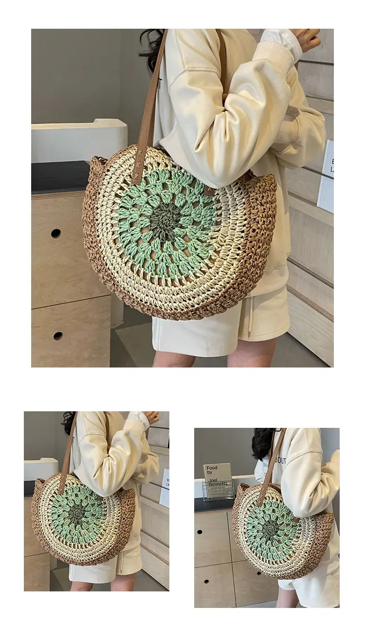 2025 Straw Shoulder Bag with Floral Design — feature 14