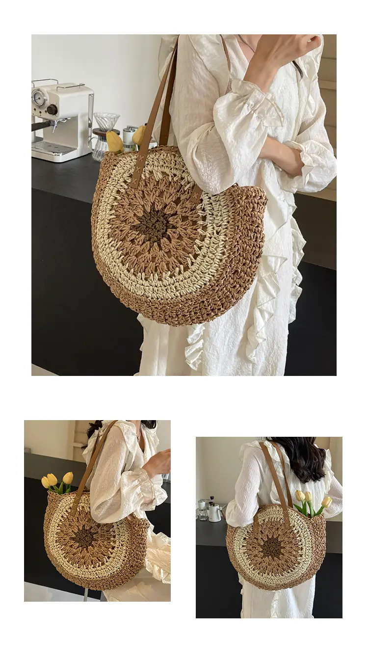 2025 Straw Shoulder Bag with Floral Design — feature 15