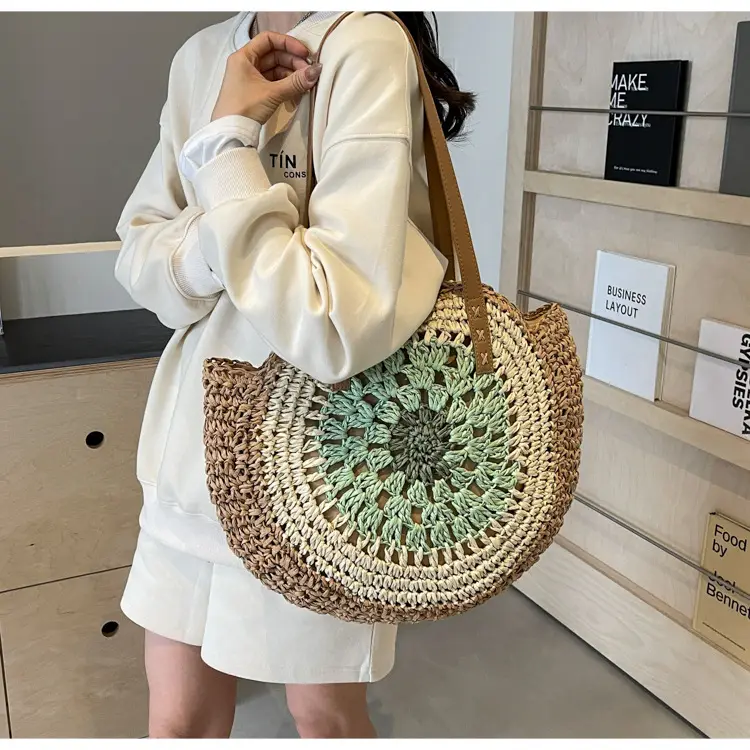 2025 Straw Shoulder Bag with Floral Design — feature 21