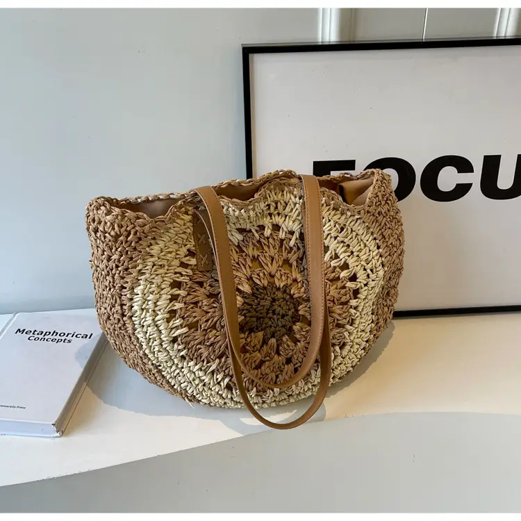 2025 Straw Shoulder Bag with Floral Design — feature 26