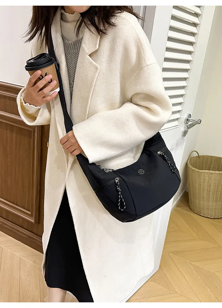 Women's Yellow Nylon Crossbody Bag Large Capacity 2025 — feature 29