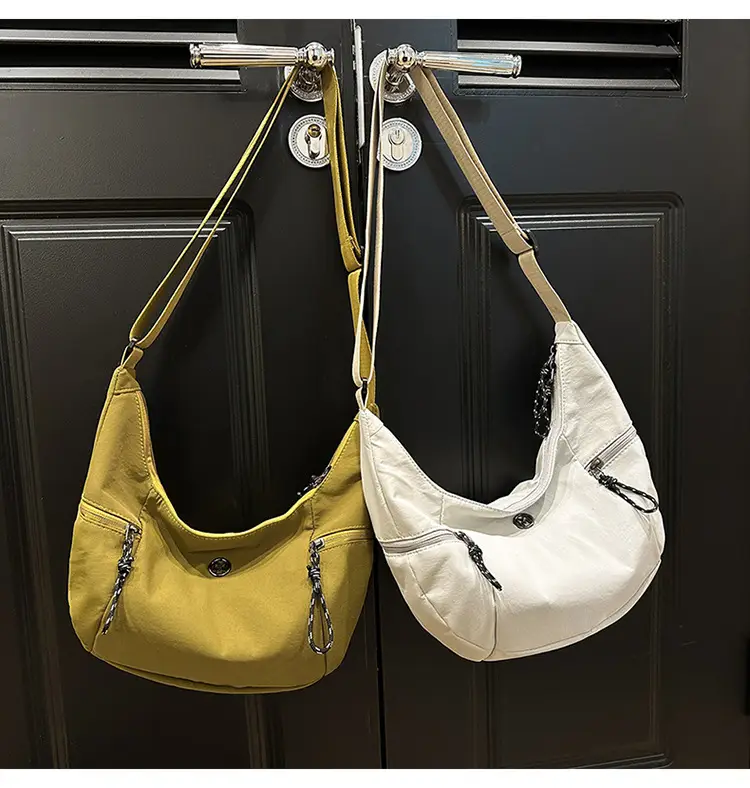Women's Yellow Nylon Crossbody Bag Large Capacity 2025 — feature 31