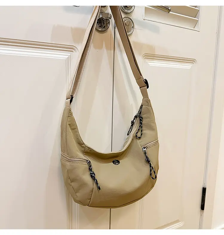 Women's Yellow Nylon Crossbody Bag Large Capacity 2025 — feature 35