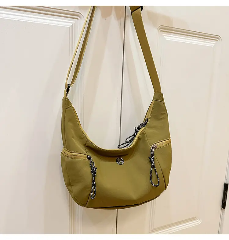 Women's Yellow Nylon Crossbody Bag Large Capacity 2025 — feature 40