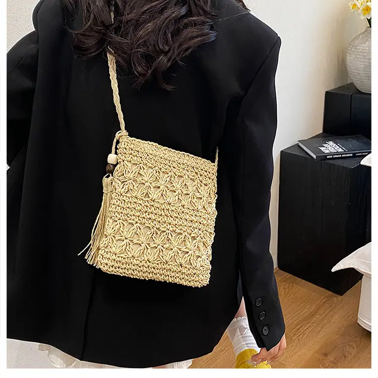 Hand-Woven Straw Crossbody Bag for Women — feature 12