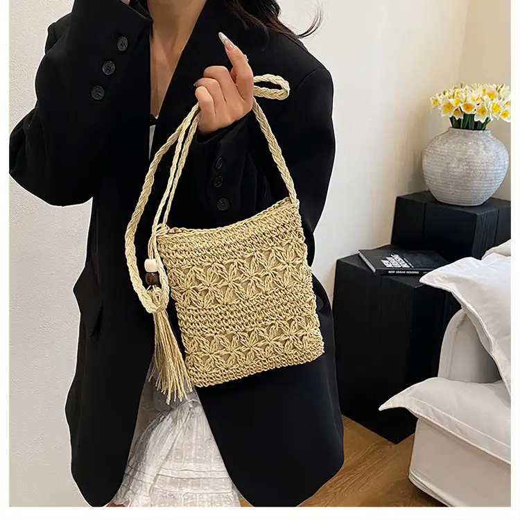 Hand-Woven Straw Crossbody Bag for Women — feature 13