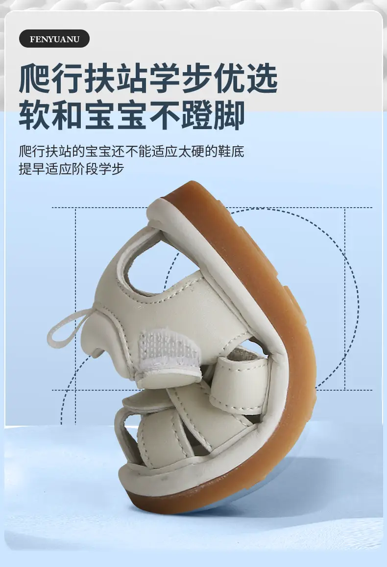Breathable Baby Sandals White 0-1 Year Old — feature 13