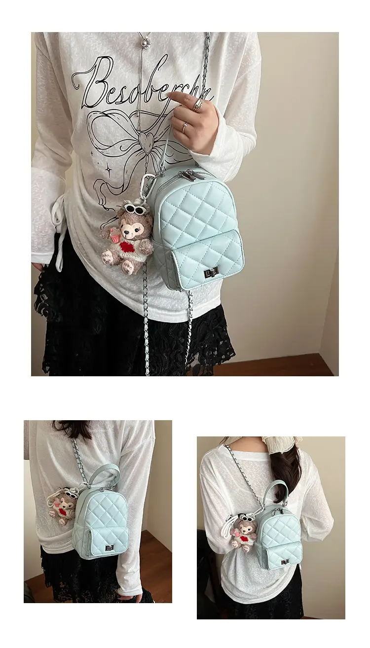 Red Rhombus Mini Backpack for Women — feature 12