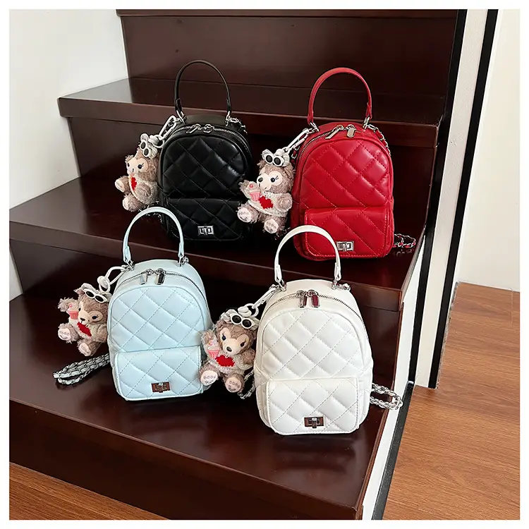 Red Rhombus Mini Backpack for Women — feature 14