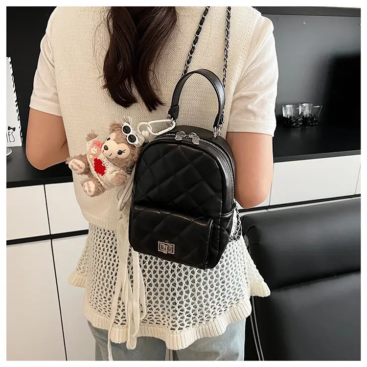 Red Rhombus Mini Backpack for Women — feature 20