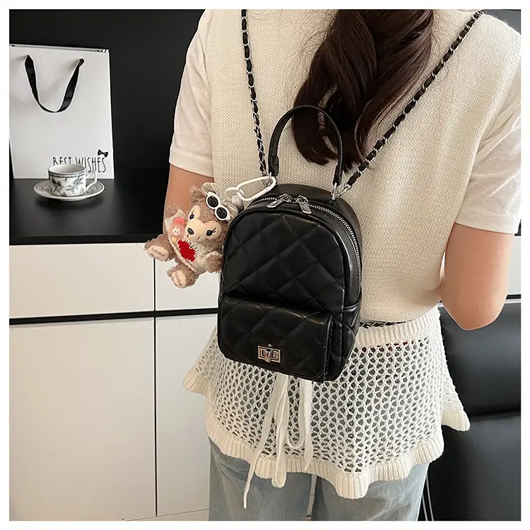 Red Rhombus Mini Backpack for Women — feature 21