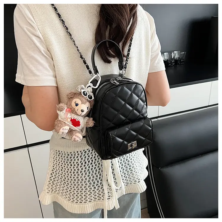 Red Rhombus Mini Backpack for Women — feature 22