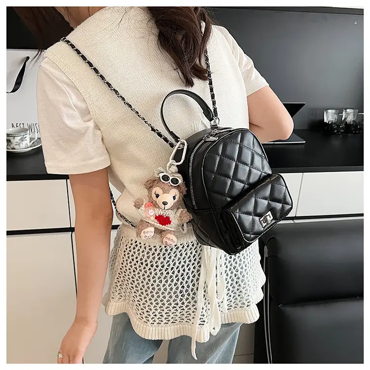 Red Rhombus Mini Backpack for Women — feature 24