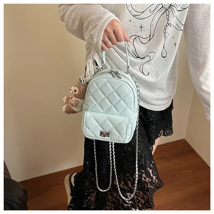 Red Rhombus Mini Backpack for Women — feature 25